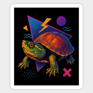 Retro Neon Musk Turtle Magnet